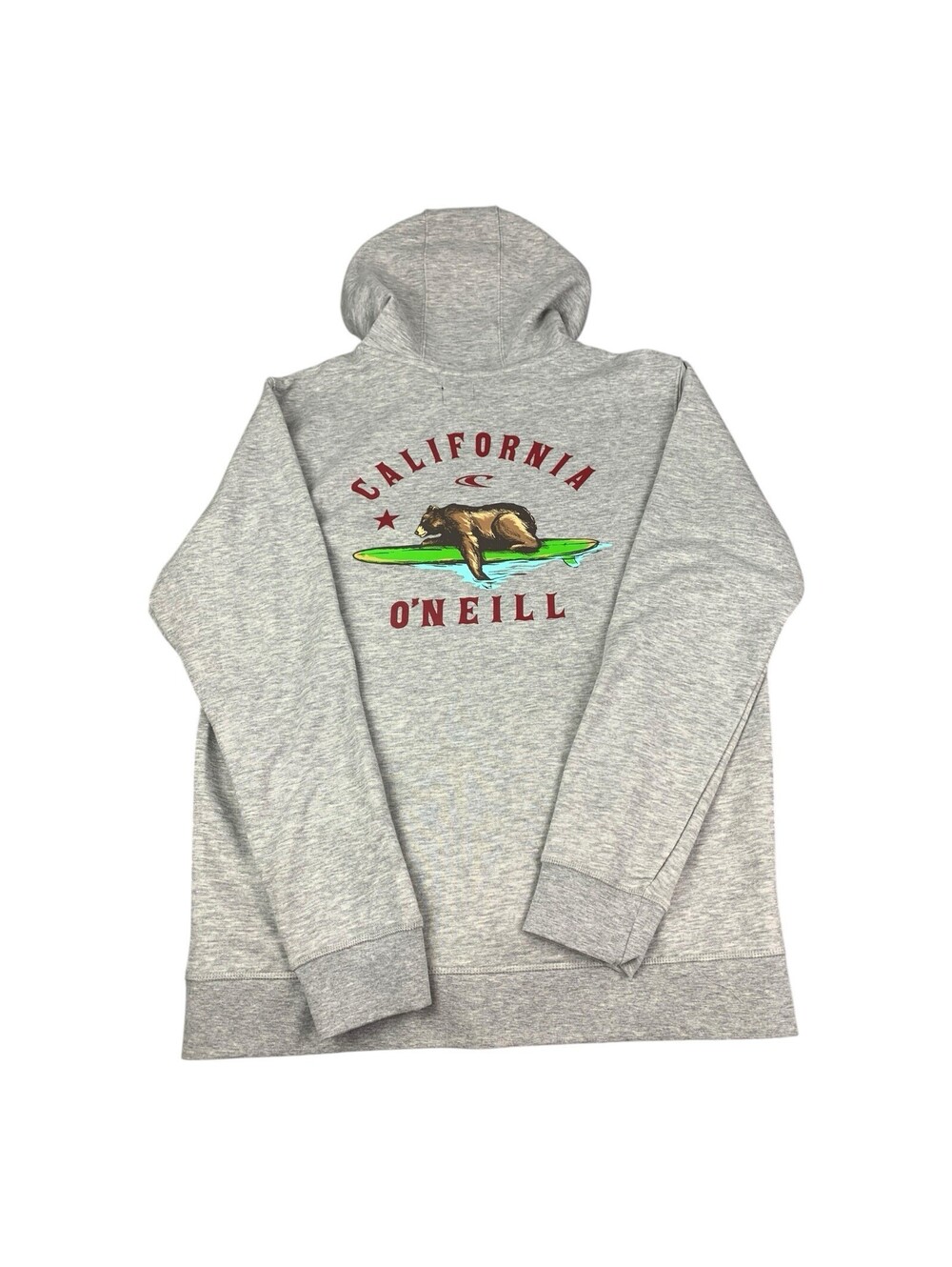 O'Neill Cali Marquee Pullover Graphic Hoodie California Bear Gray, Men’s Medium